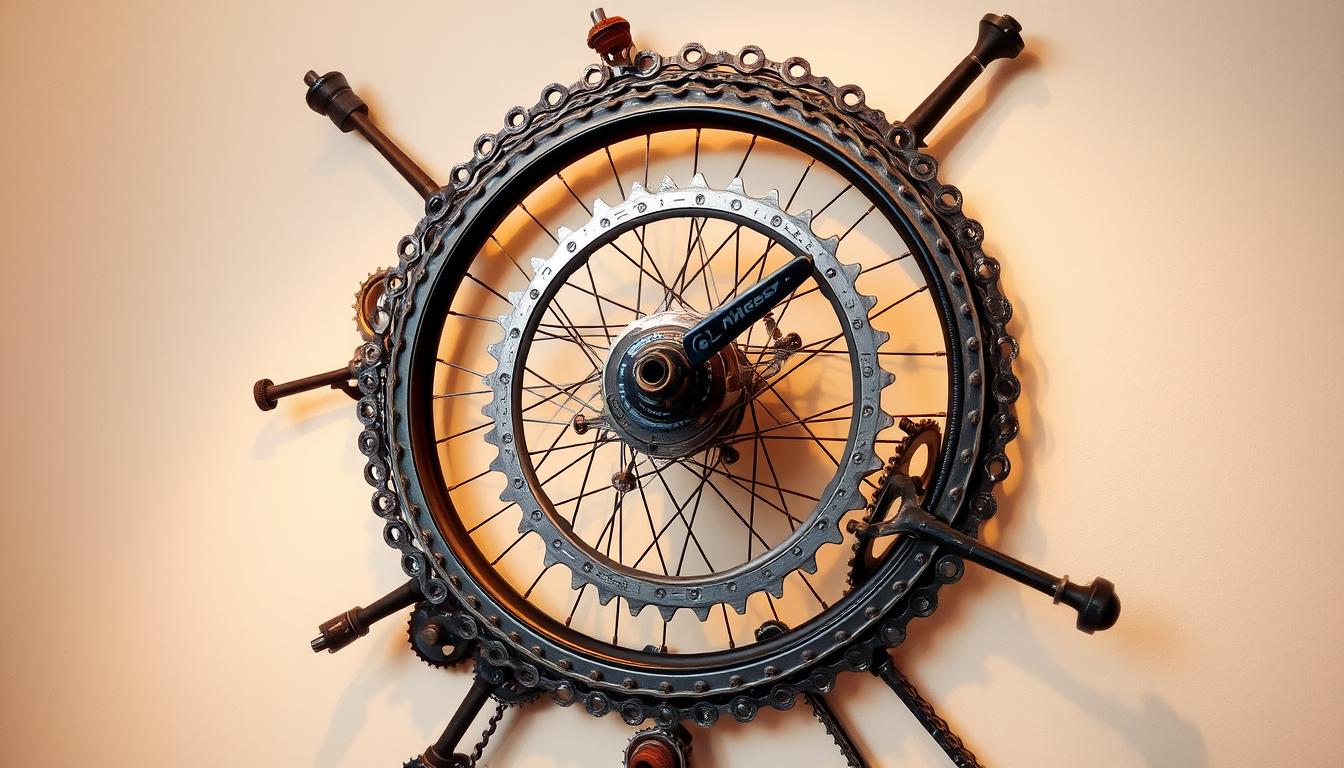 Upcycled Bicycle Gear Decor