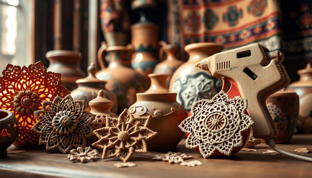 صنایع دستی با هات‌گلوگان