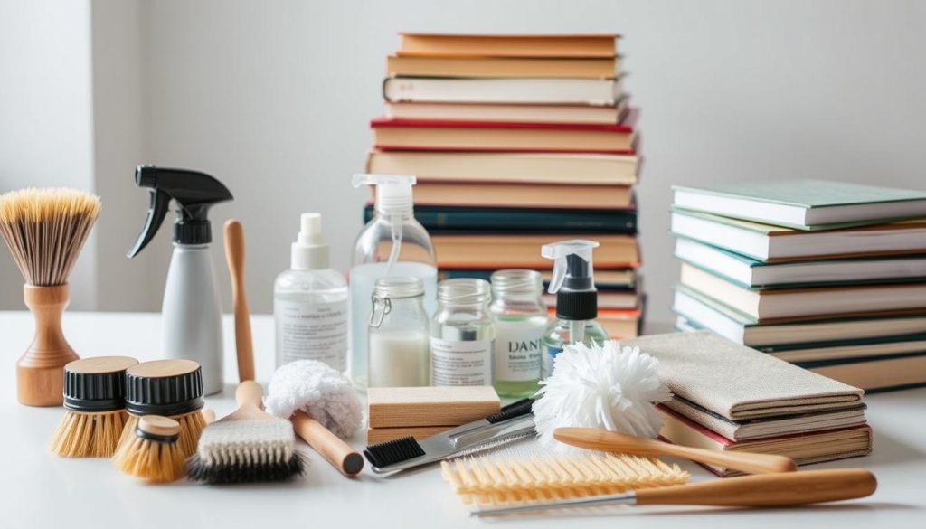 BookSpineCleaning tools and materials