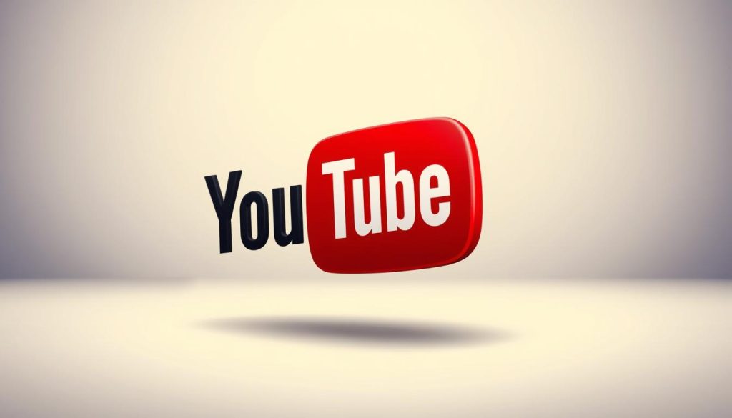 A professional-looking YouTube logo stands prominently against a soft, blurred background. The logo is rendered in a sleek, modern style, with a clean and minimalist design. The background features a subtle gradient, creating a sense of depth and atmospheric lighting. The overall composition conveys a sense of focus, direction, and the importance of selecting the right niche for a successful YouTube channel without relying on a human presenter.