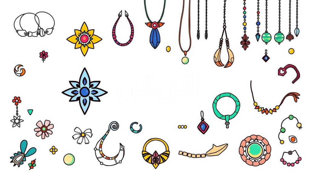 A vibrant, hand-drawn illustration of a brand identity with a stylized "هویت برند" text in the center. The foreground features an intricate logo design, incorporating geometric shapes, vibrant colors, and playful icons, symbolizing the creativity and uniqueness of the handmade jewelry brand. The middle ground showcases an array of delicately crafted jewelry pieces, such as necklaces, bracelets, and earrings, artfully arranged to showcase the brand's product range. The background is a soft, pastel-toned gradient, creating a dreamy, whimsical atmosphere that evokes a sense of artisanal craftsmanship. The overall composition conveys a strong, cohesive brand identity that resonates with the article's subject and section title.