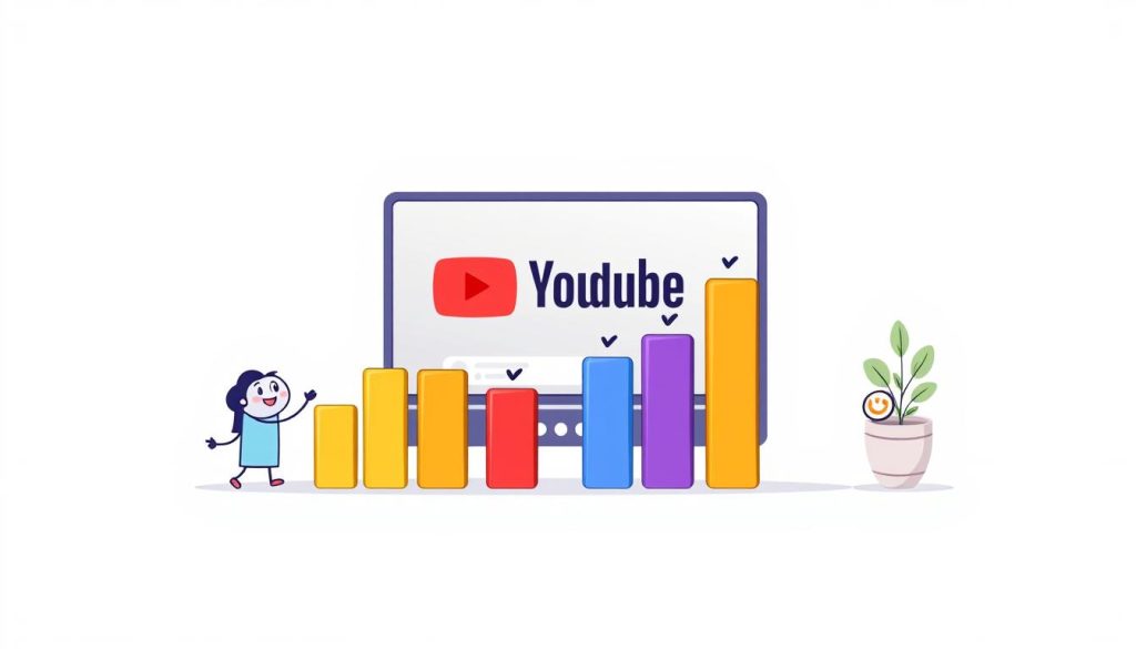 A vibrant, cartoon-style illustration depicting the concept of "Income from every 1000 views". The foreground showcases a colorful bar chart representing the revenue earned per 1000 views, with playful, animated characters interacting with the chart. The middle ground features a stylized YouTube video player interface, hinting at the online platform. The background is a minimalist, geometric design in soothing tones, creating a clean and modern aesthetic. The lighting is soft and diffused, with a cheerful, upbeat mood conveyed through the overall composition and color palette. The angle is a slightly elevated perspective, allowing the viewer to appreciate the full scene.