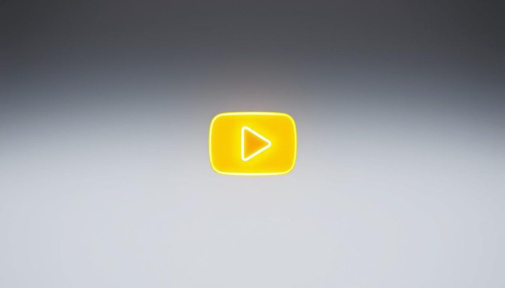 A striking yellow YouTube icon, gleaming against a backdrop of a softly blurred, muted color palette. The icon is positioned prominently in the center, its bold geometric shape and vibrant hue commanding attention. The lighting is natural and diffused, creating a sense of depth and dimension. The icon's design is meticulously rendered, with clean lines and a polished, professional appearance. The overall mood is one of authority, visibility, and cautionary emphasis, alluding to the YouTube platform's policies regarding explosive and pyrotechnic content.