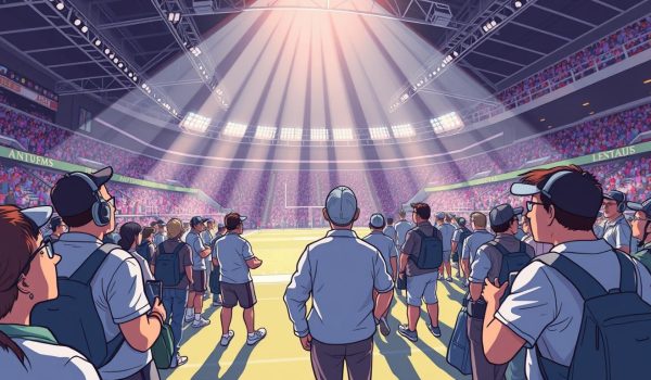 Sports event backstage